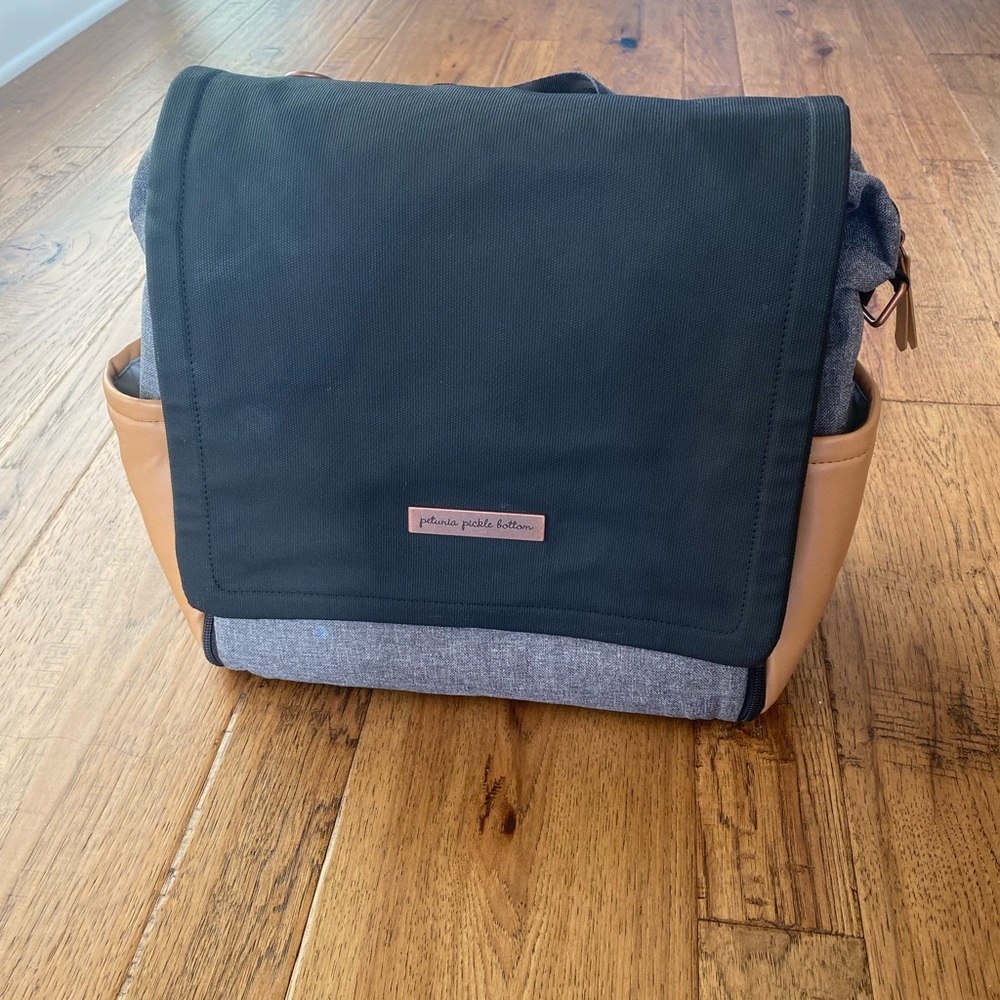 Petunia Pickle Bottom Boxy Diaper BackPack Camel/ Graphite